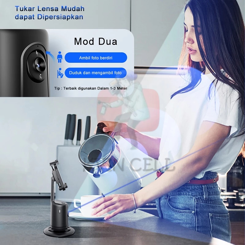 Auto Face Tracking Smart Gimbal Camera Tripod Sensor Handphone Stabilizer 360° Gesture Control Sensor Wajah Muka Pelacak P01-1