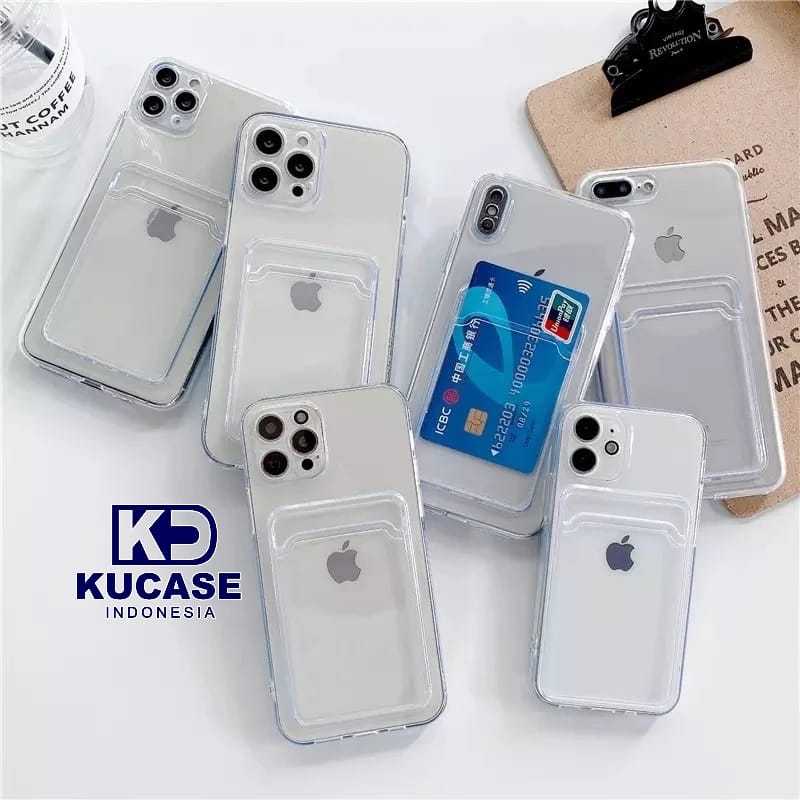 Case Bening Card Slot Foto / Kartu Casing Wallet TPU Clear Vivo V27 5G Vivo V27E Vivo Y01 Vivo Y01A 