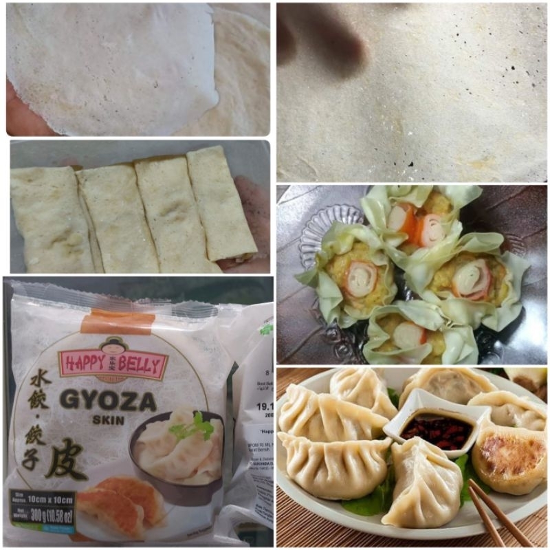 

kulit lumpia bandung isi 50pcs dan kulit gyoza isi 50pcs ukuran 10 x 10 cm