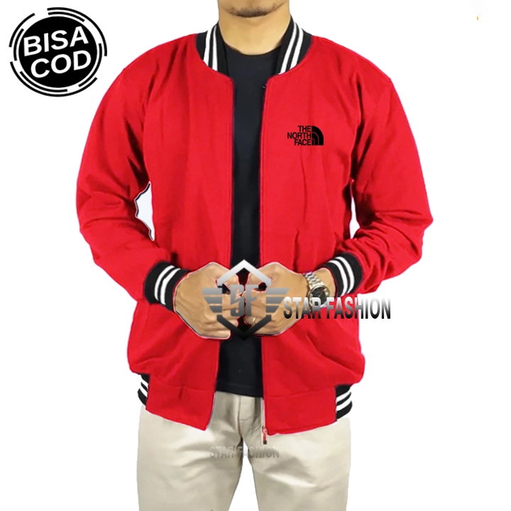 Jaket Baseball Varsity TNF Text Hitam Premium Quality Pria & Wanita