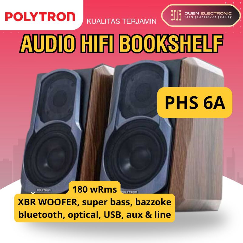 POLYTRON PHS 6A/PHS-6A/PHS6A AUDIO
BOOKSHELF BLUETOOTH SPEAKER
