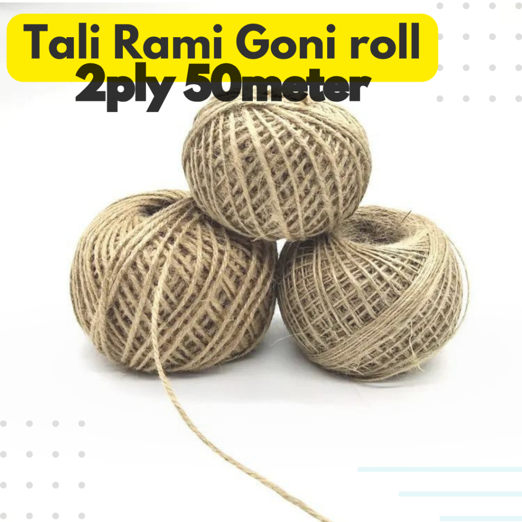 

[50 M] Tali Rami / Goni Coklat 2 ply Original Local jute rope untuk tali undangan Tali souvenir paperbag Tali kerajinan