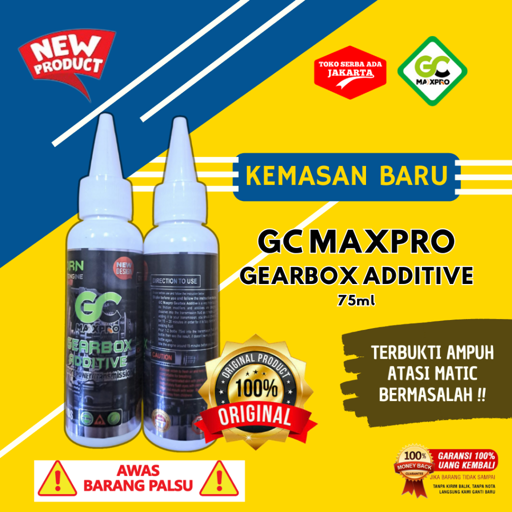 GC MAXPRO GEARBOX ADDITIVE 75 ML ORIGINAL CAIRAN ADITIF ATASI JEDUG GEARBOX ADDITIVE GC MAXPRO 75M A