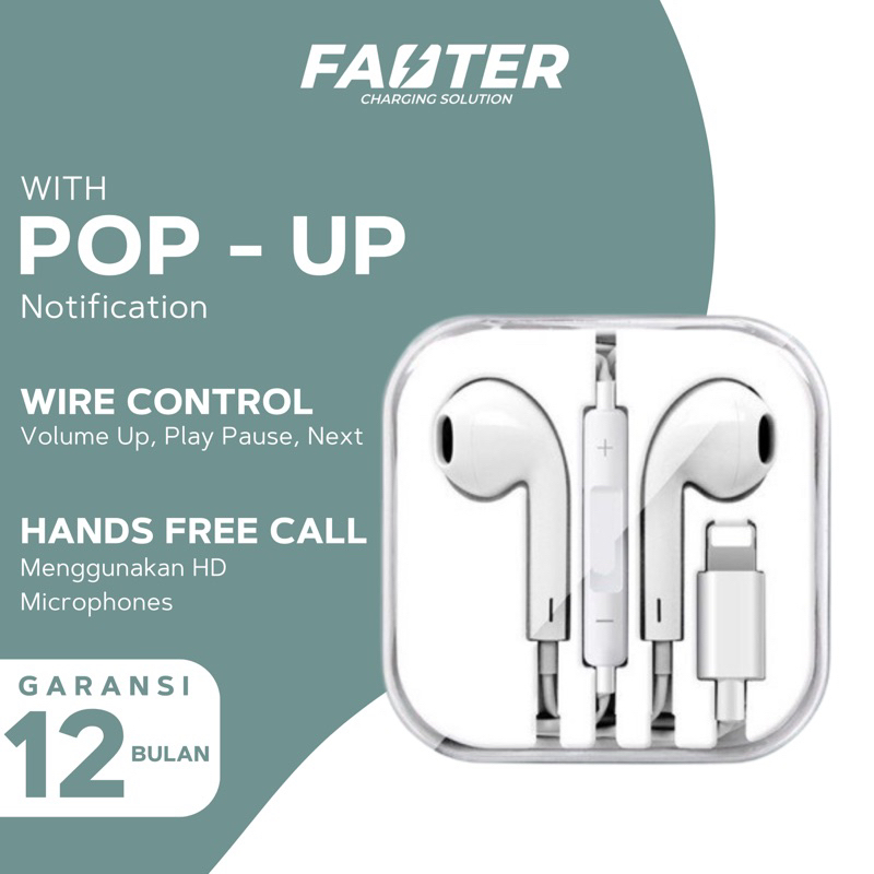 Headset Basike - Earphone Cable for Lightning by Faster Charging