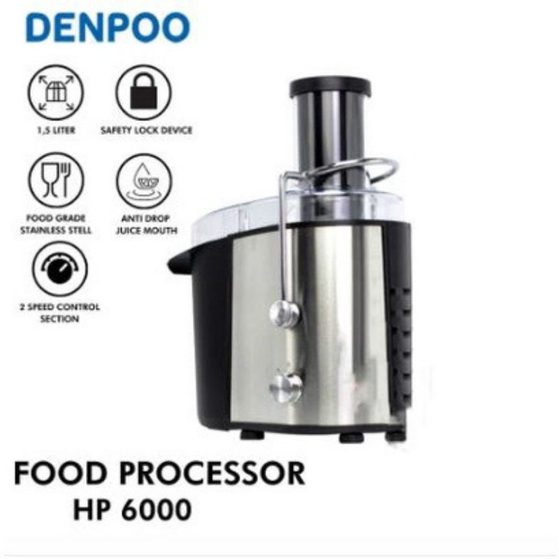 DENPOO Juicer Food Processor Stainless HP-600