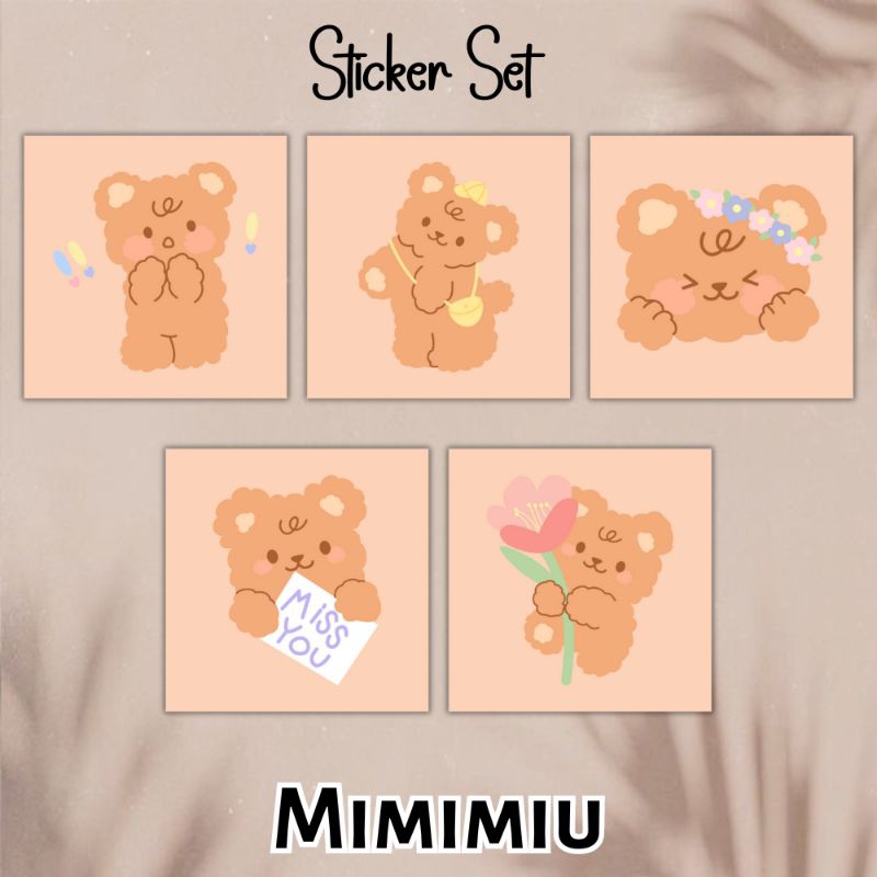 

[Mimimiu] sticker set cute bear 3x3cm