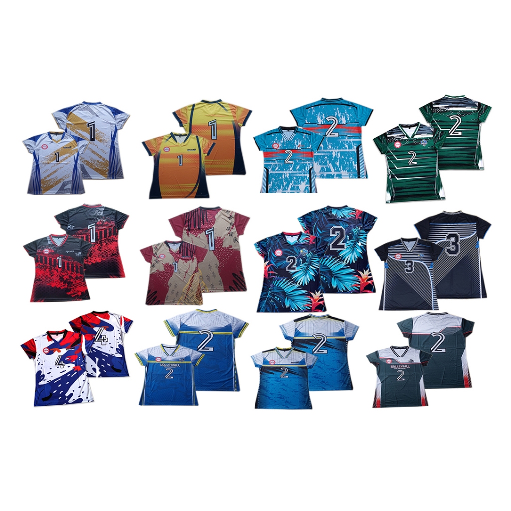 BISA COD baju kaos olahraga bola voli putri/ atasan jersey full printing/ pakaian voly wanita