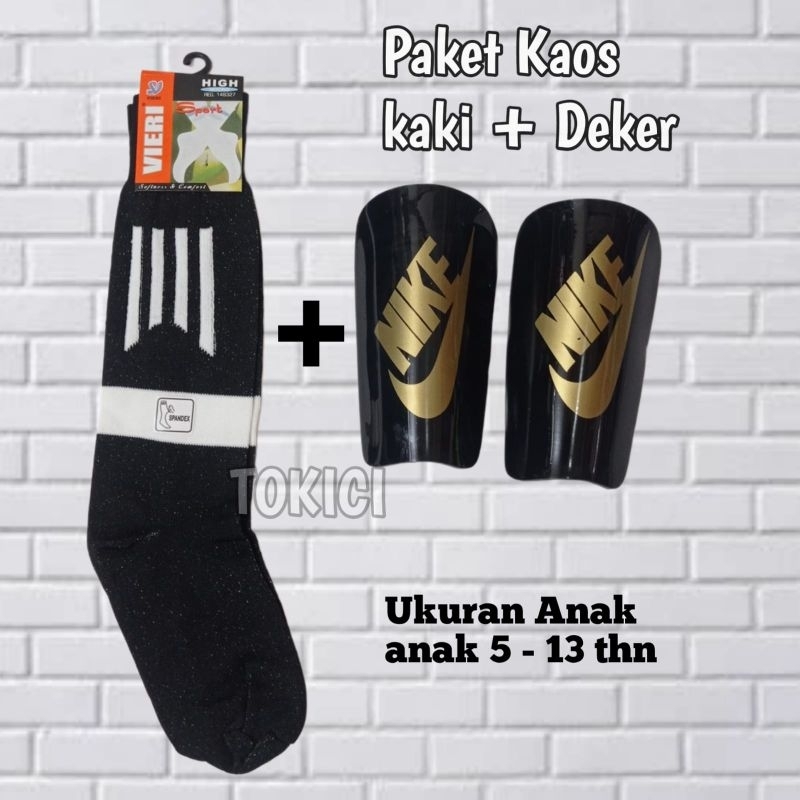 Paket Kaos kaki Bola + Deker bola ukuran Anak