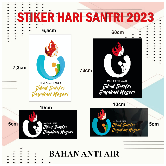

stiker hari santri 2023 anti air 4pcs