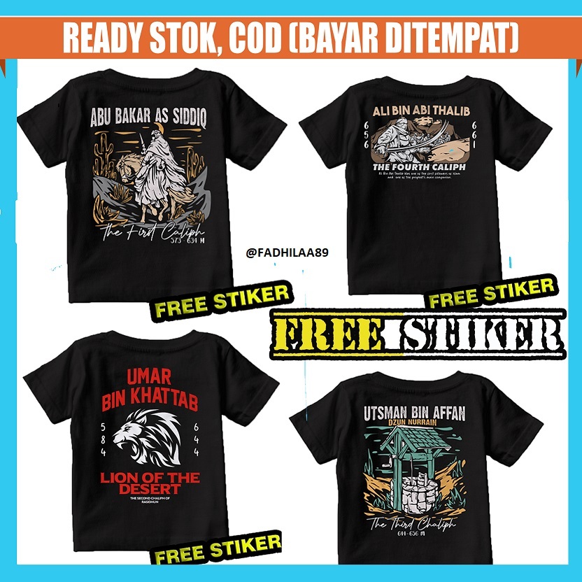 KAOS DAKWAH ISLAM KAOS SAHABAT NABI KAOS DAKWAH KAOS KHALIFAH ANAK FREE STICKER