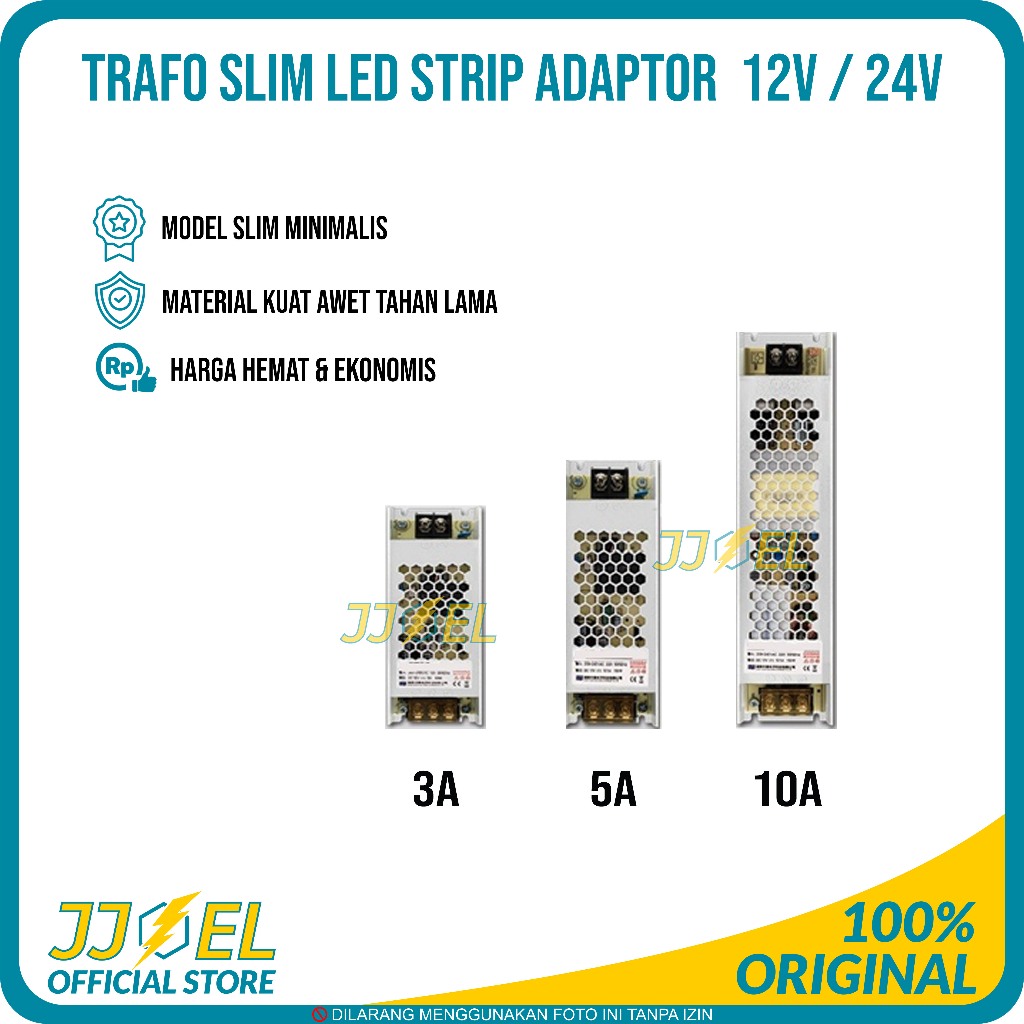 Adaptor Trafo Power Supply Slim 12V 24V 3A 5A 10A