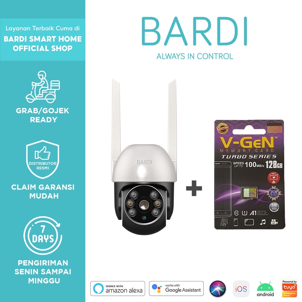 BARDI Bundling Smart IP Camera CCTV Outdoor PTZ + Micro SD Image 5