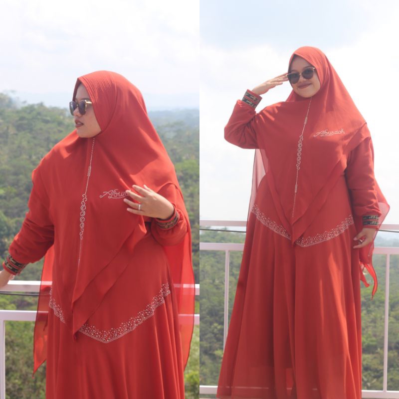 Gamis Syar'i Syakira Ceruty babydoll Premium gamis Swarovski Khimar syar'i