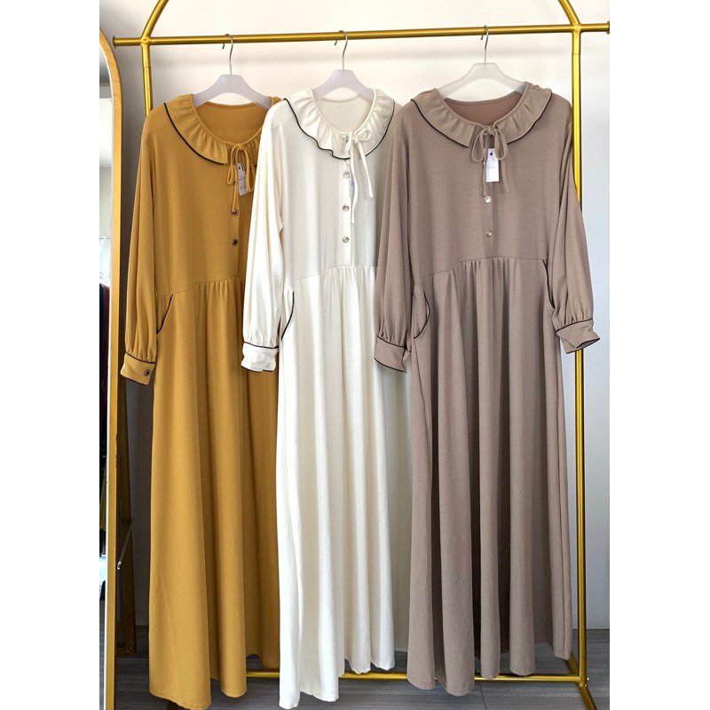 YASMILA DRESS || dress rajut gamis rajut