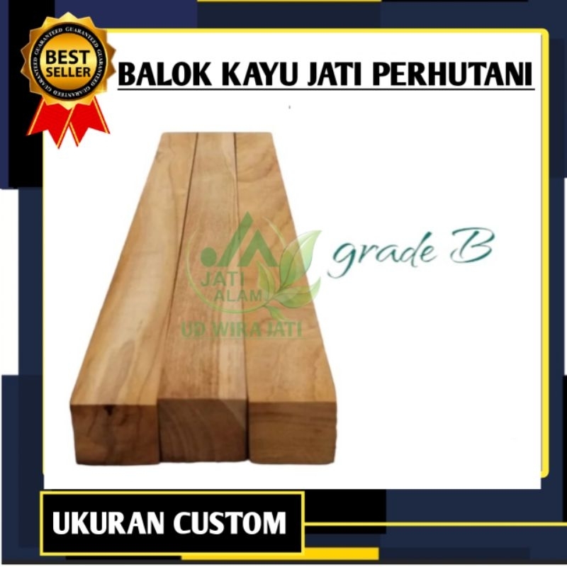 balok kayu jati perhutani ukuran custom