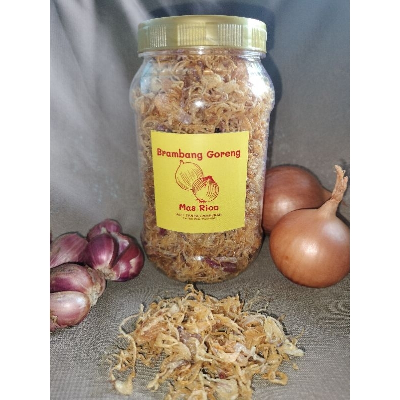 

Bawang Goreng Mas Rico (Asli tanpa campuran) ukuran 500ml
