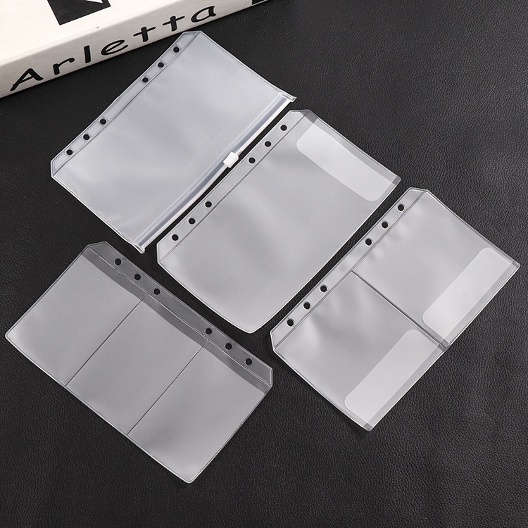 

A6 6-hole Transparent Hand Book Bags / Japanese Hand account Book Loose-leaf Storage Bag Zipper bag Accessories