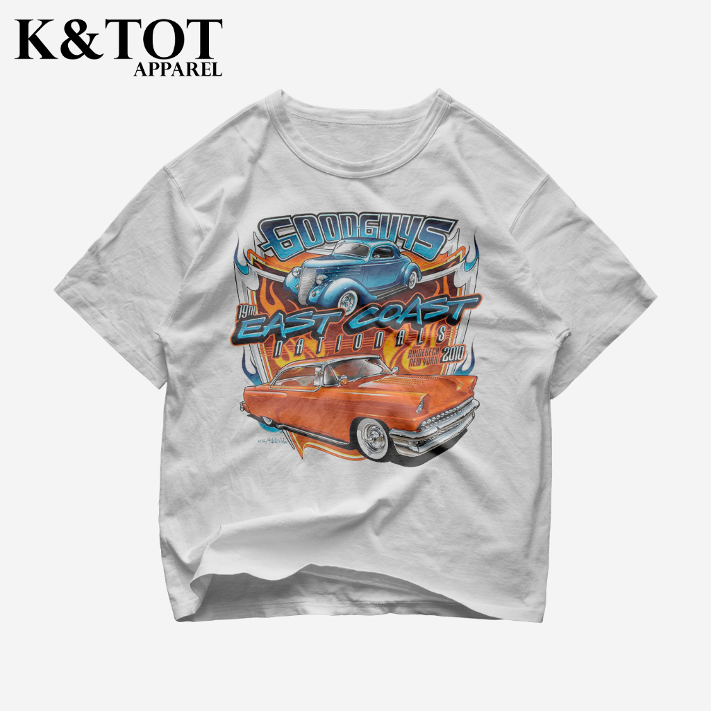 KNTOT - KAOS BAJU GOODGUYS NASCAR CAR RACING | TSHIRT OVERSIZE VINTAGE PUTIH BOOTLEG - PRIA WANITA D