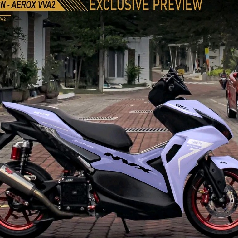 AR02 STRIPINGAEROX NEW VVA V2 CUTTING STRIPING VARIASI AEROX NEW STRIPING AEROX SILVER HITAM OREN MO