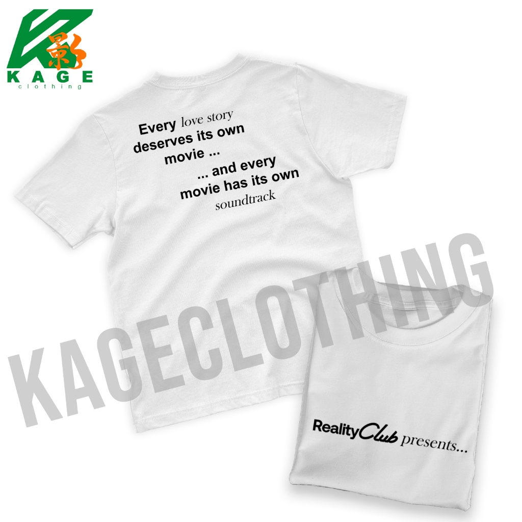 Kaos REALITY CLUB PRESENTS  Tshirt baju distro cotton combed 30s UNISEX MERCHANDISE KAOS BAND KAOS M