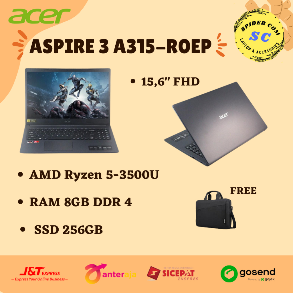 PROMO ACER ASPIRE 3 A315-R0EP|Ryzen 5-3500U/8GB/256GB SSD/15,6" FHD