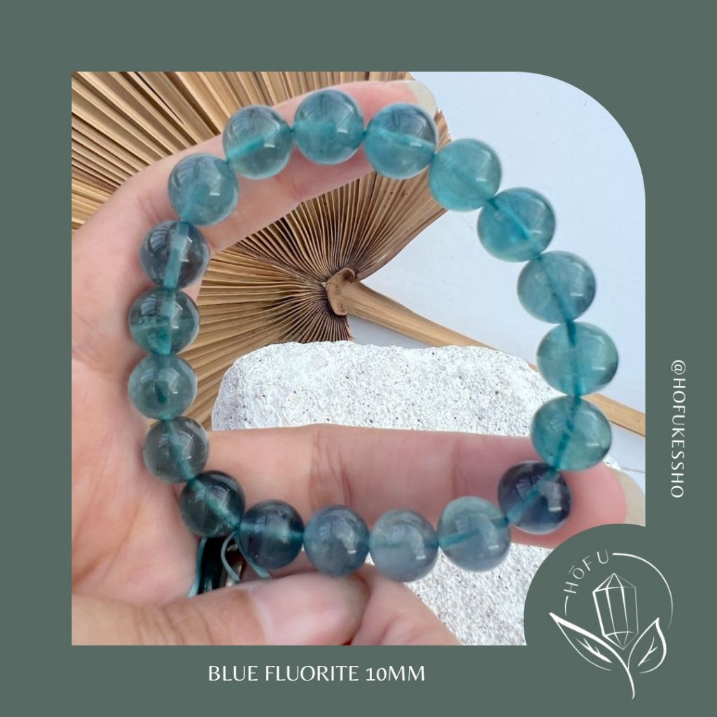 Gelang Batu Alam Blue Fluorite Natural Crystal Bracelet