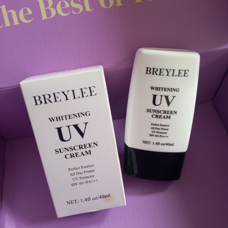 BREYLEE WHITENING UV SUNSCREEN CREAM VARIAN Krim Tabir Surya SPF 50 Pelindung Wajah dari Sinar Matahari Anti Aging (40 mL)(Preloved 1x pakai)