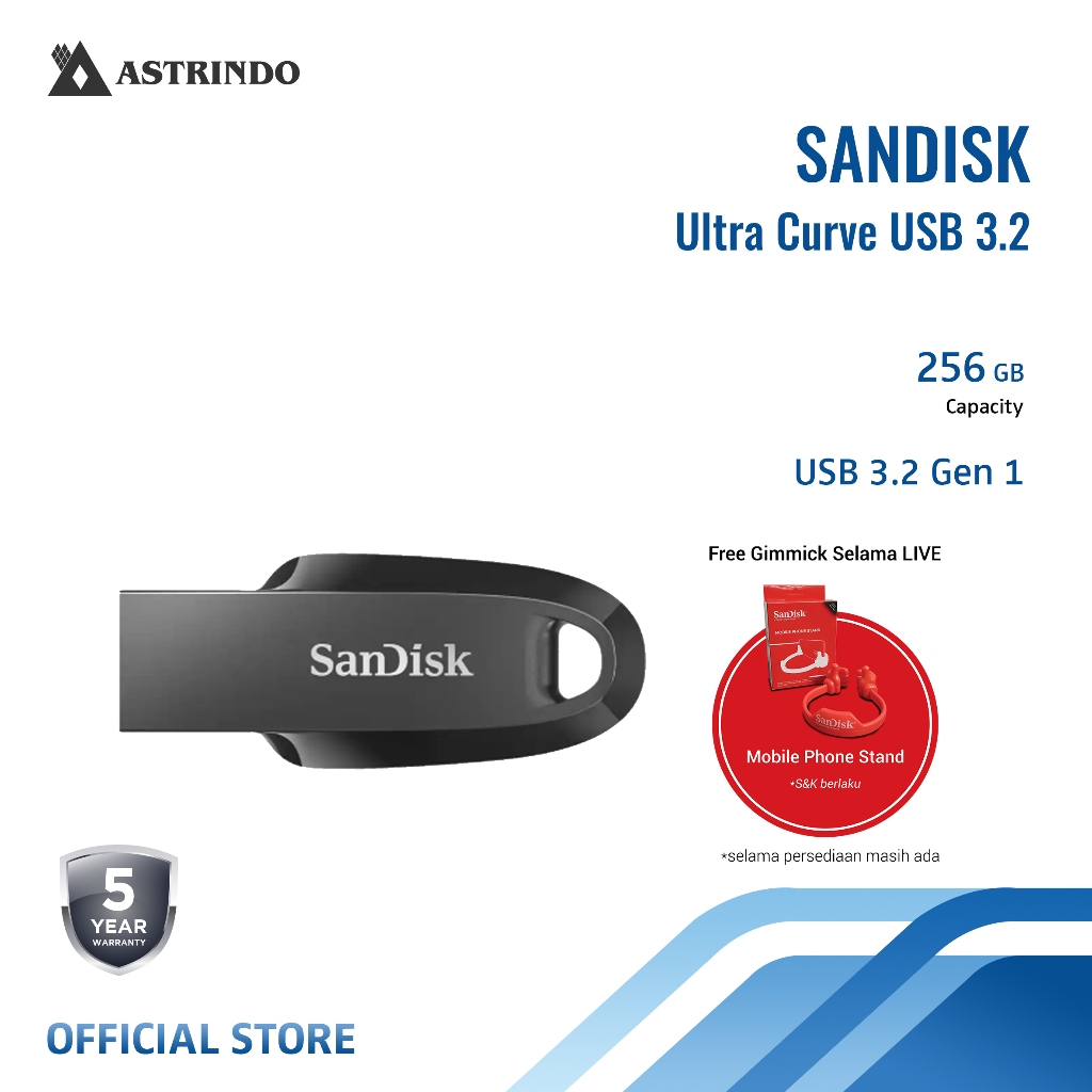Sandisk Ultra Curve USB 3.2 FlashDisk CZ550 256GB - (SDCZ550-256G-G46)