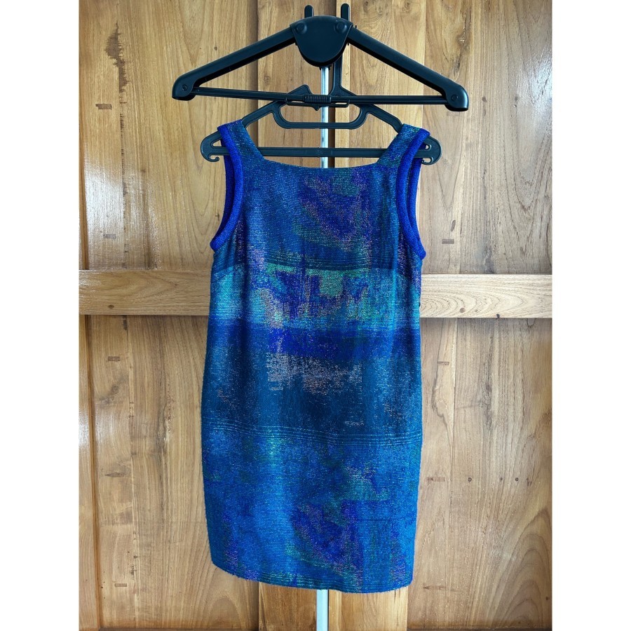 Proenza Schouler blue metallic short dress / Size XS