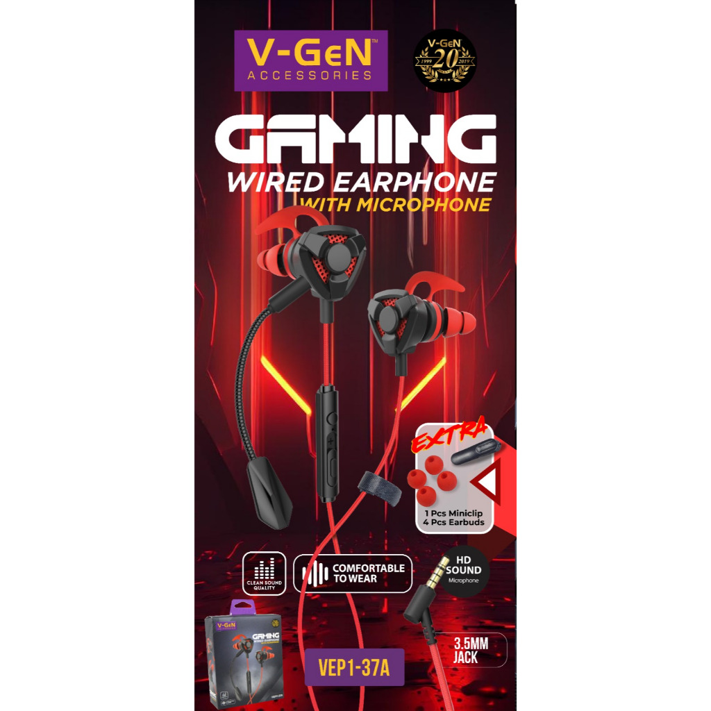 VGEN Earphone Gaming / Headset Gaming Vep 1-37a