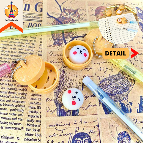 

Pulpen Gel Gantungan Dimsum Bakpao Xio Long Bao Tinta Warna Hitam ATK