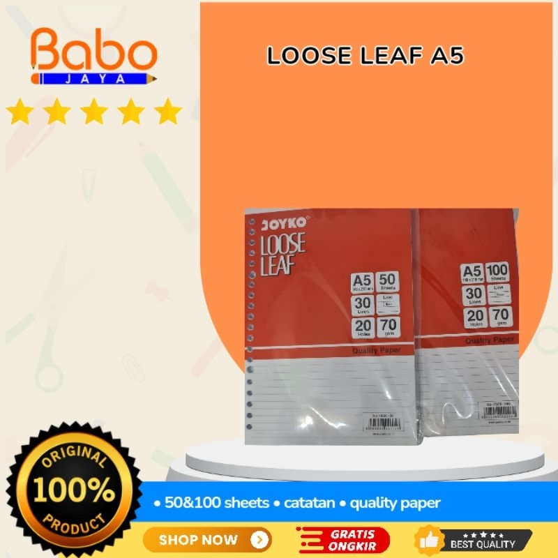 

BABO JAYA Loos Leaf A5 merek joyko bergaris