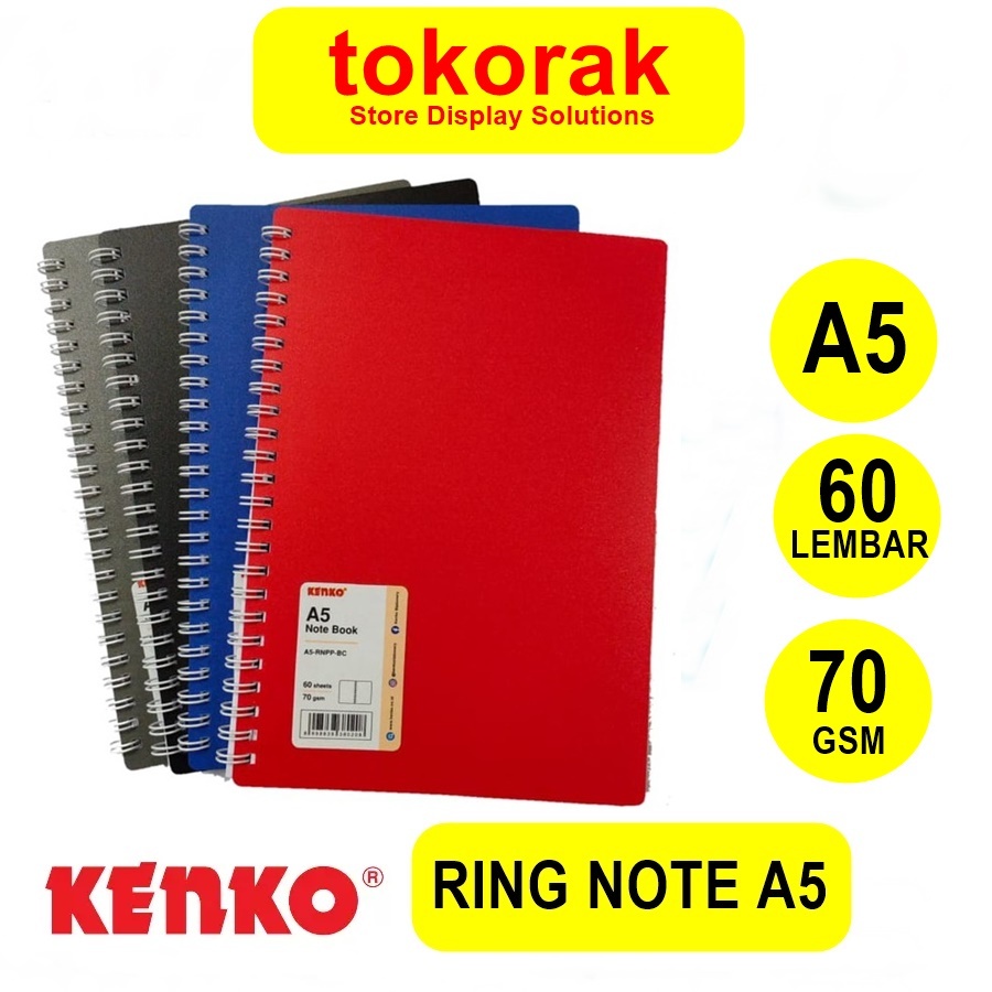 

KENKO RING BOOK A5 RNPP BASIC COLOR BUKU NOTE SPIRAL NOTEBOOK AGENDA