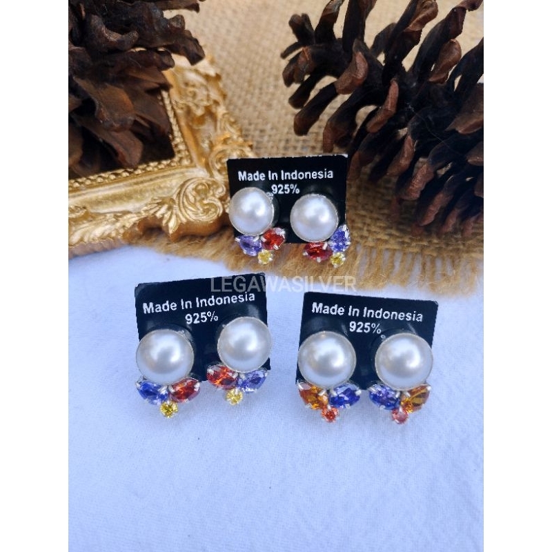 giwang tusuk perak bali mutiaran | legawasilver