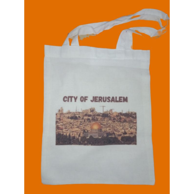 oleh oleh tas jerusalem tote bag 25x35 / sovenir tas yerusalem