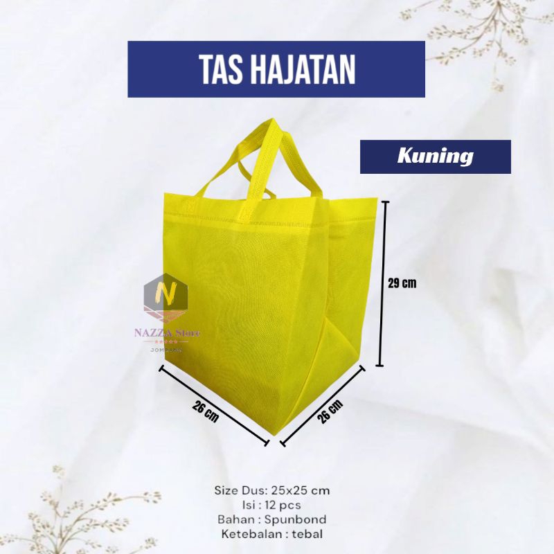 

Tas Hajatan Kain Spunbond Dus 25x25 Isi 12 Pcs