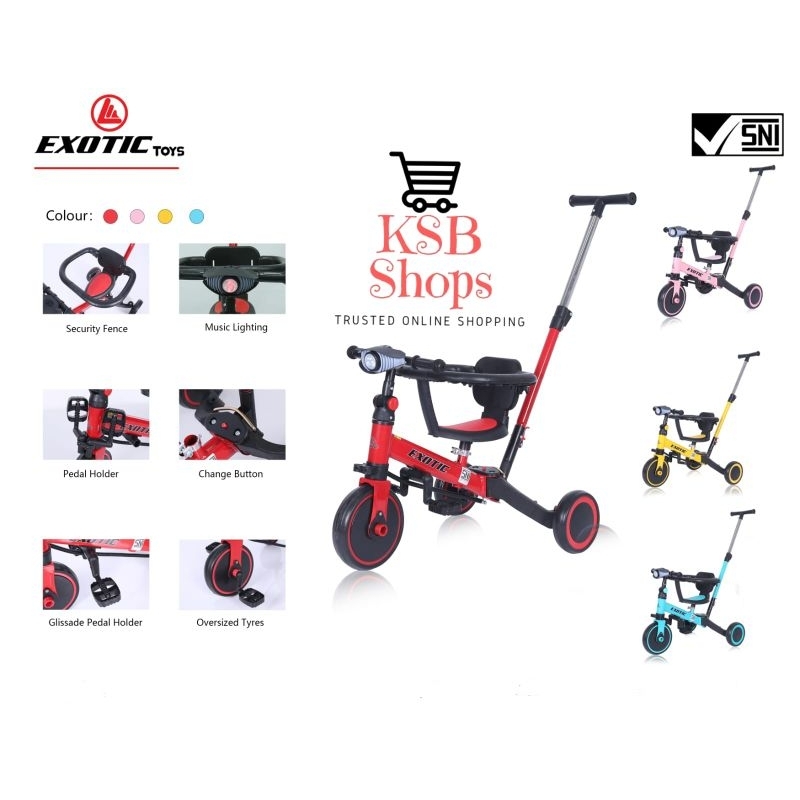 [KSB] Mainan Anak Sepeda Anak 6 in 1 Sepeda Keseimbangan Balance Bike Pushbike Push Bike MUSIC LAMPU