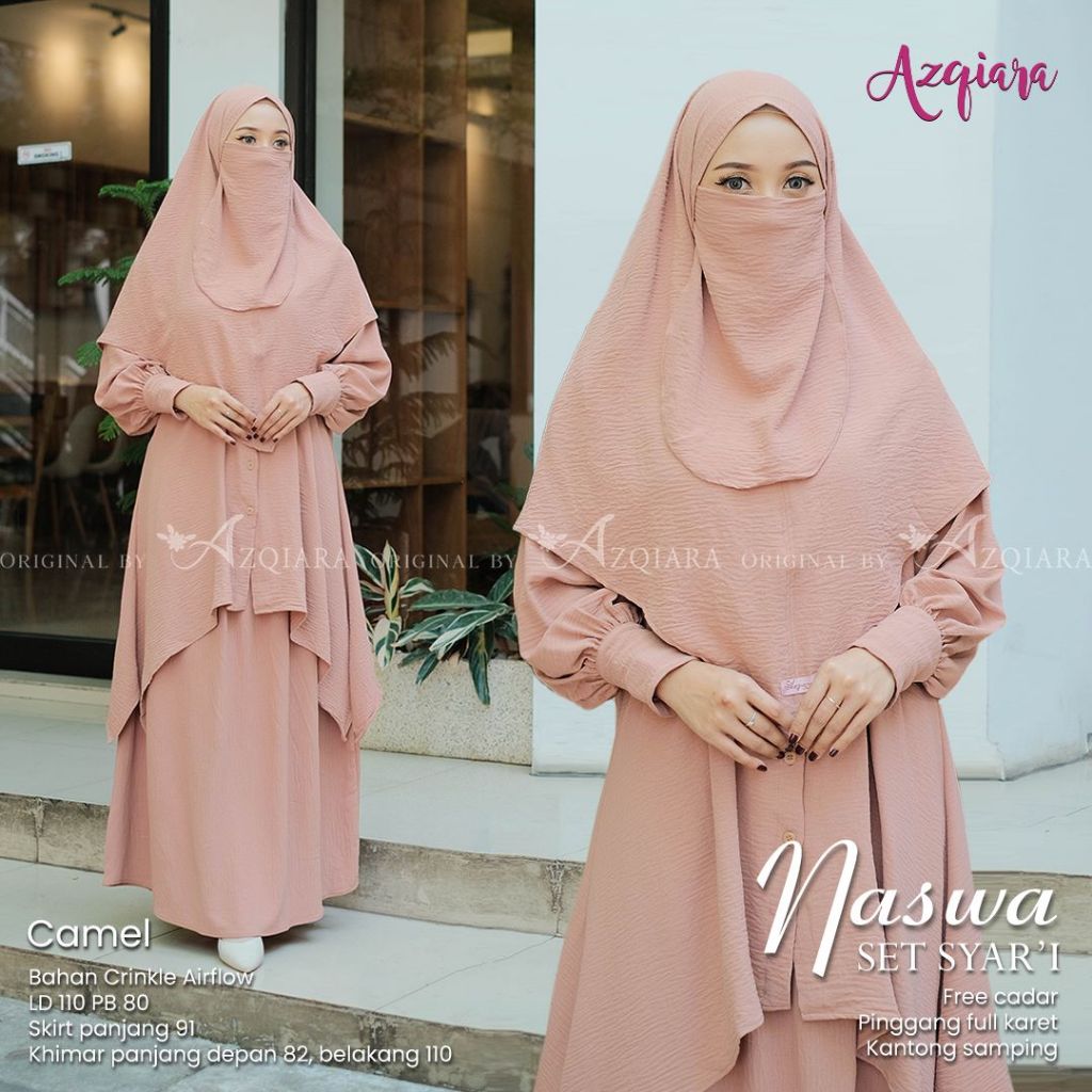 NASWA SET SYARI DRESS SYARI ABAYA ORI AZQIARA BY QIARA