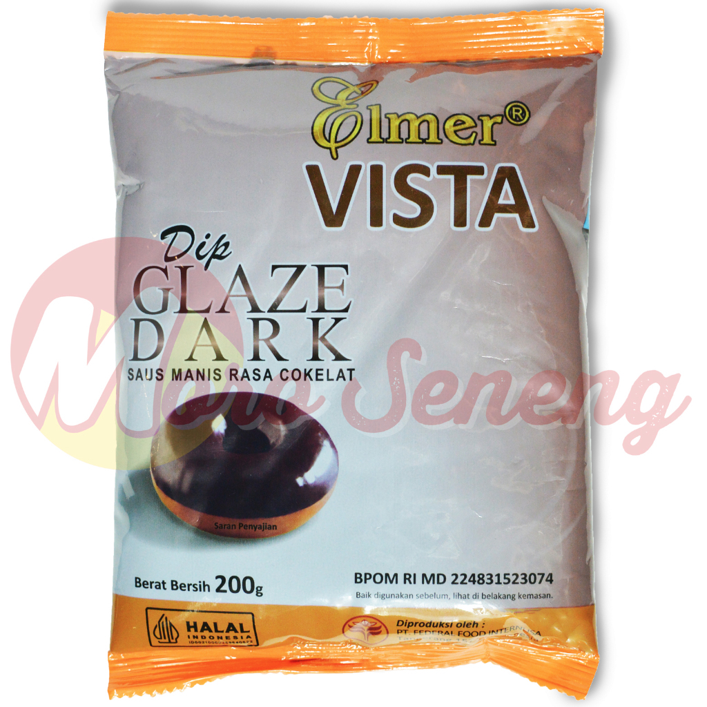 

Elmer Dip Glaze Dark 200 gr Topping Donat 200gr Saus Manis Rasa Cokelat