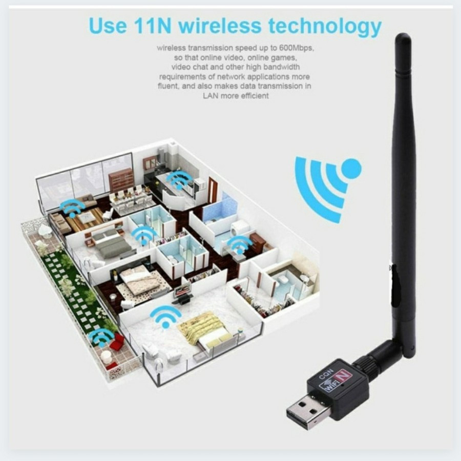 USB Wifi Adapter 1200Mbps + ANTENA Wireless Portable 2.0 NEW Update Laptop dan PC computer