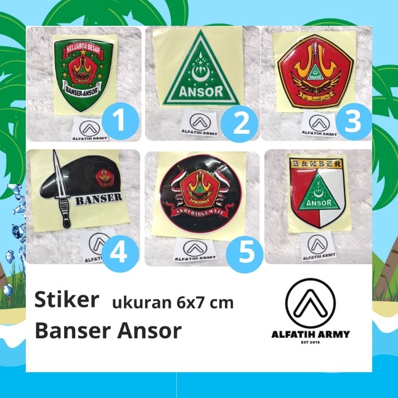 Alfatih Army Stiker Banser Ansor Timbul Embos Motor 5x7 cm | Stiker Kaca