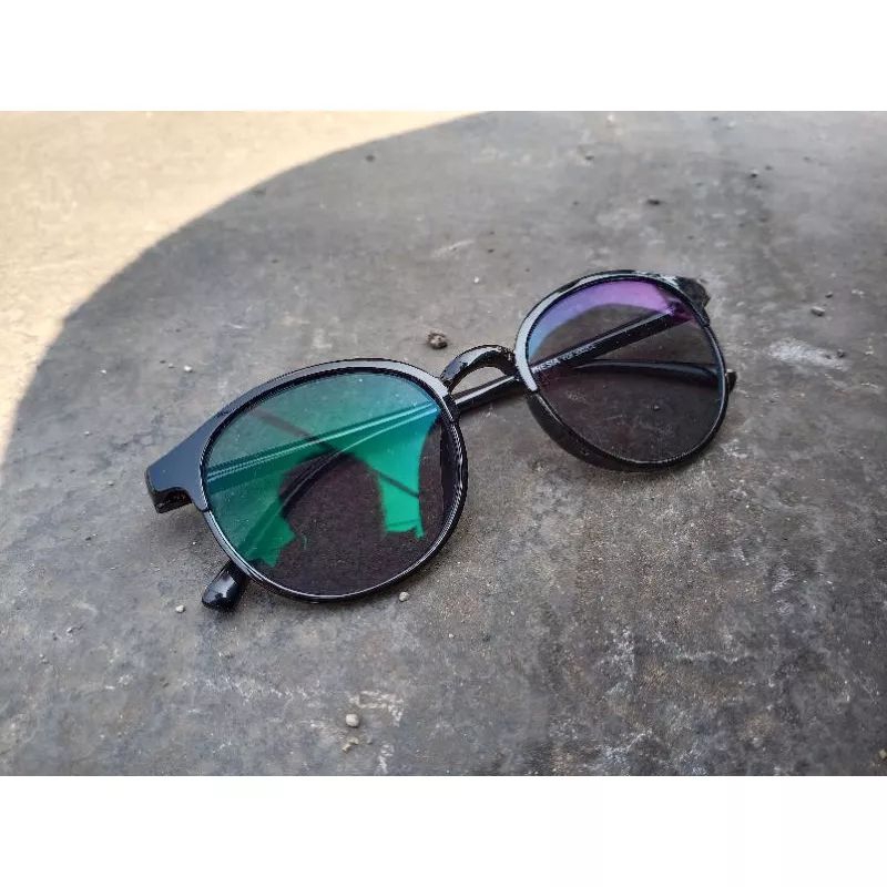 kacamata Bulat lensa photocromic anti radiasi kode 238 Kacamata Minus , Normal Bluecromic