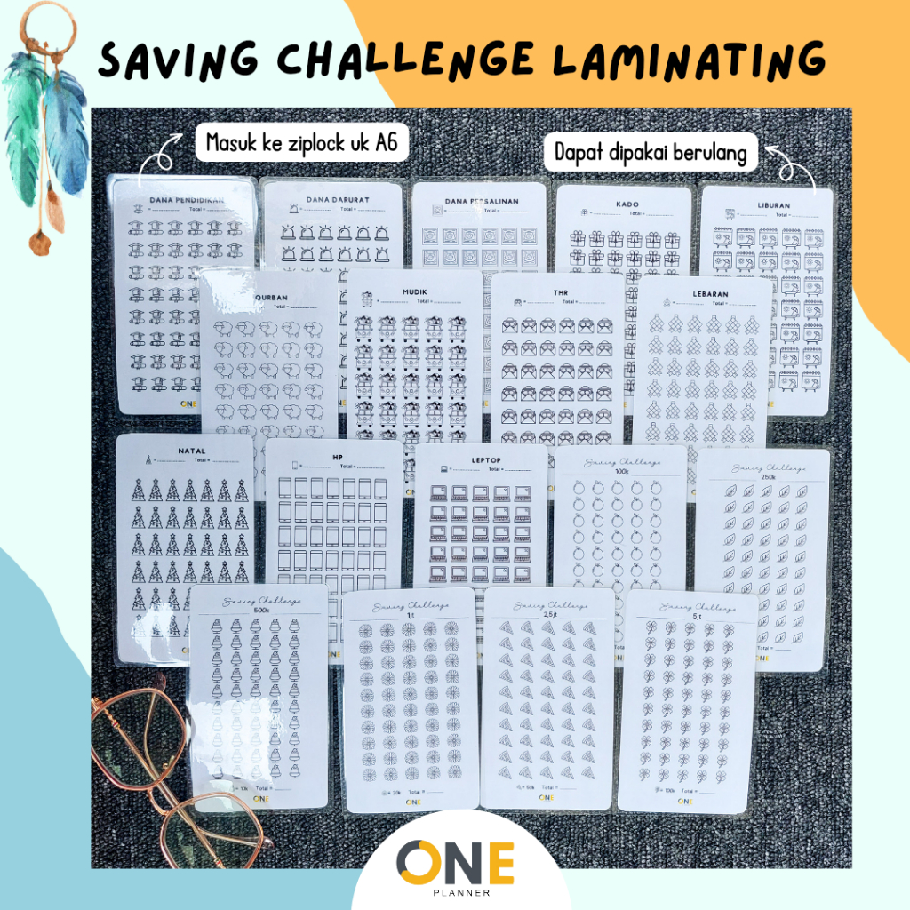 

SAVING CHALLENGE LAMINATING / masuk ziplock uk A6