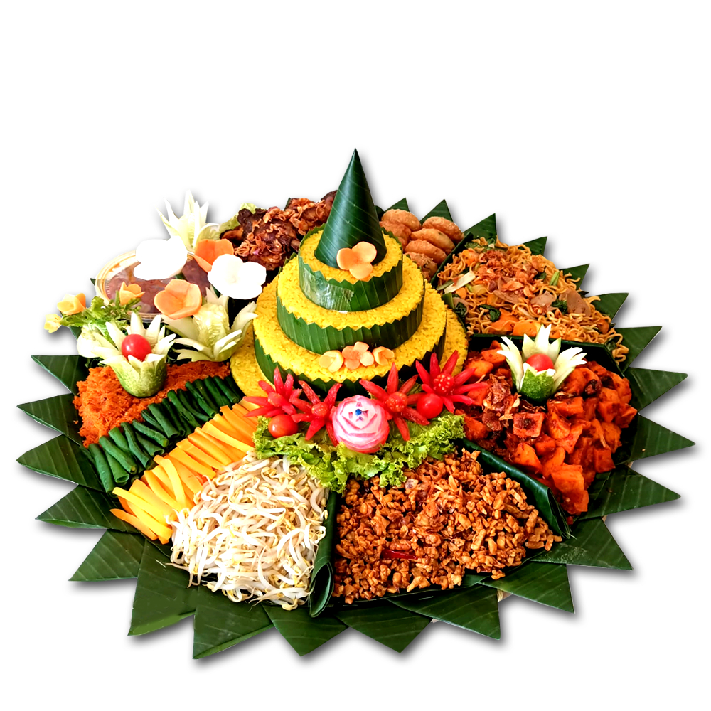 

Tumpeng Nasi Kuning Porsi 5 Menu Ayam Komplit