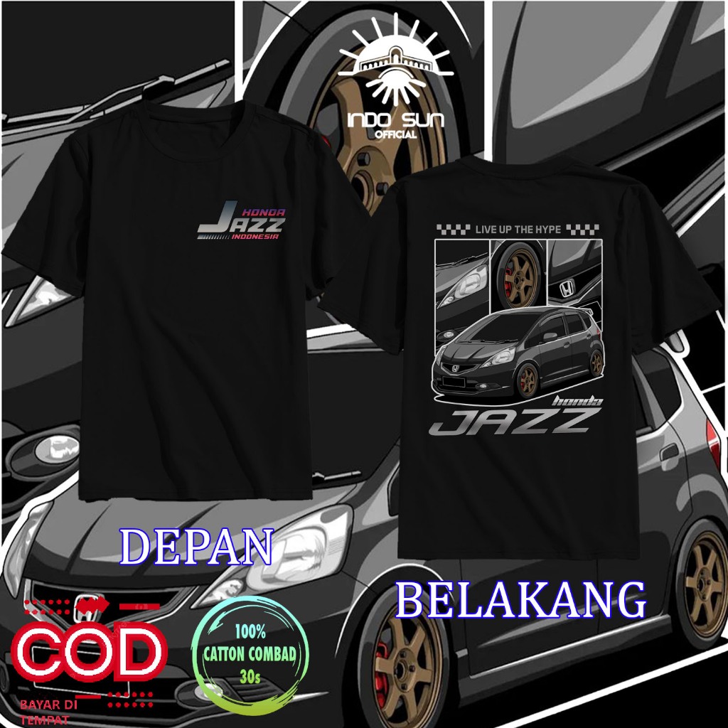 Kaos Distro Mobil Honda Jazz Terbaru 2025 | Kaos Distro Mobil Club Honda Jazz GE8 Cotton Combad 30s 