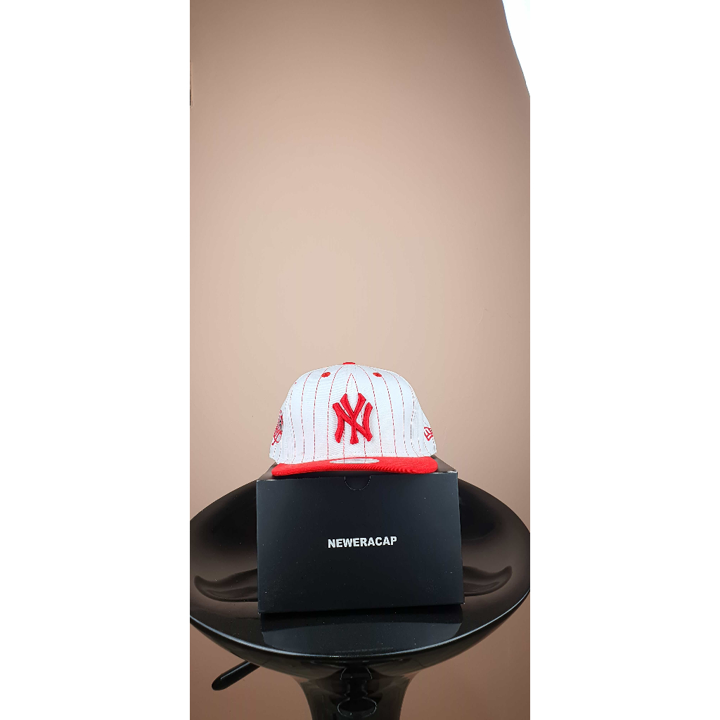 ny putih garis visor merah list merah Topi Pria Baseball Snapback Polos Wanita Unisex Premium