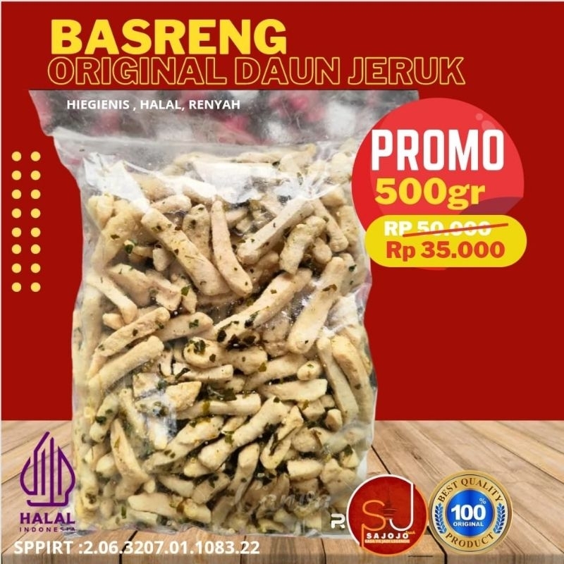 

500gr Basreng Original sajojosanack original daun jeruk gurih renyah sa