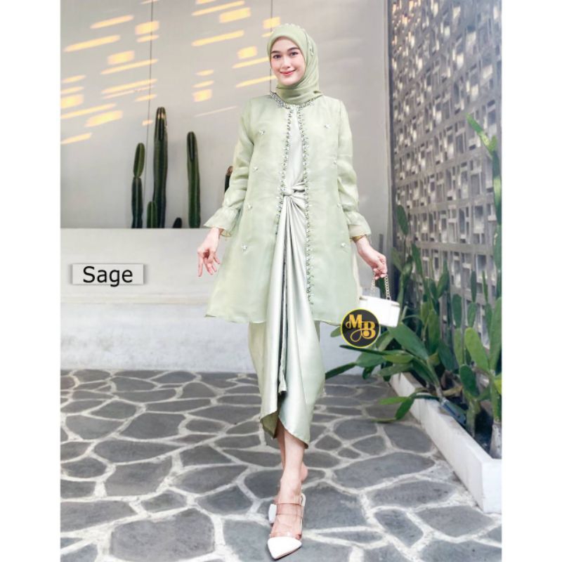 ONE SET LILIT ORGANZA / kebaya modern/kebaya lilit organza/ Kebaya polos JUMBO