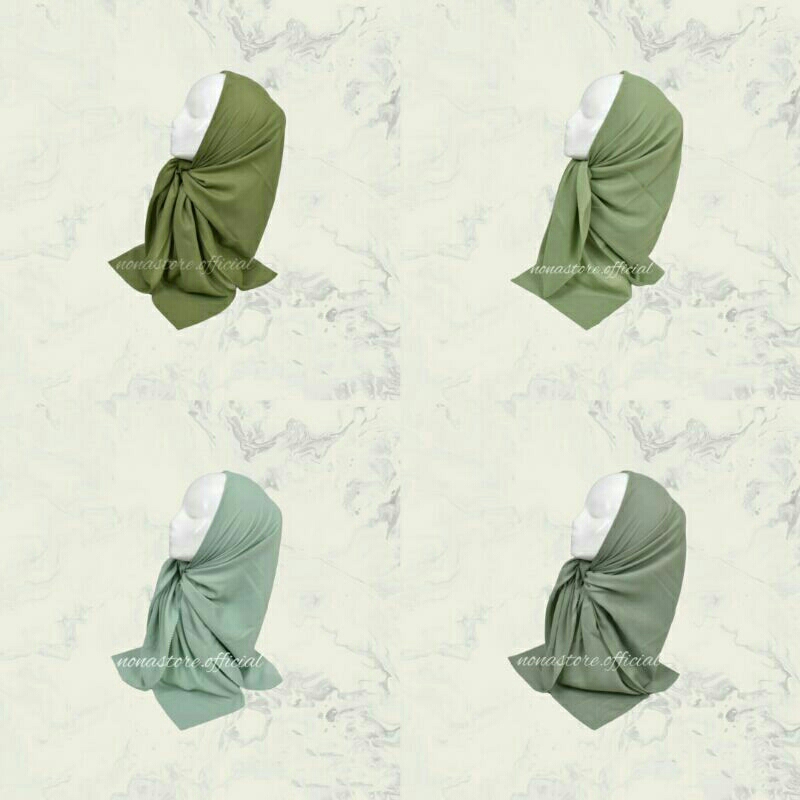 NONA HIJAB VOAL PARIS PREMIUM POLOS SEGIEMPAT WARNA HIJAU SAGE ATAU SAGE GREEN SAGE TUA SAGE GREEN T