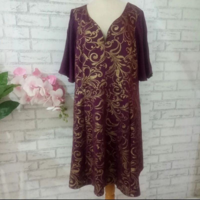 dress pesta ungu big size branded original/Dress ungu big size/Dress mewah big size